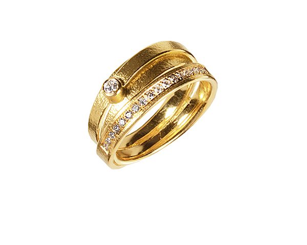 Gelbgoldring 750/000 mit Brillant 5091