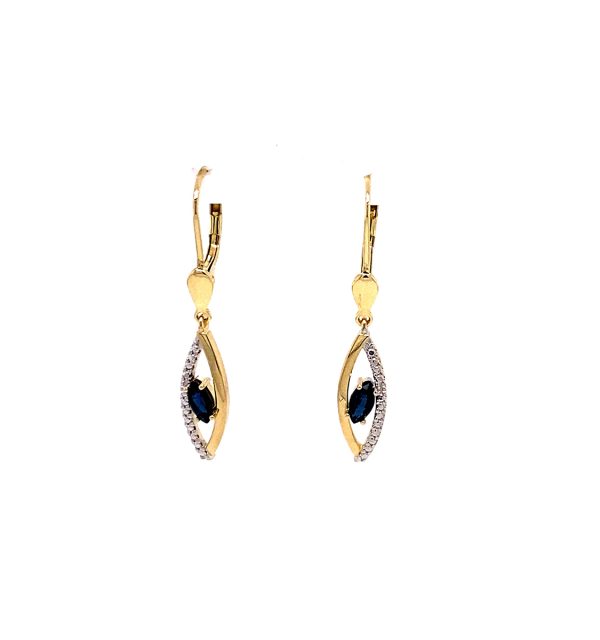 Ohrpendel Gelbgold 585/000 mit Saphir