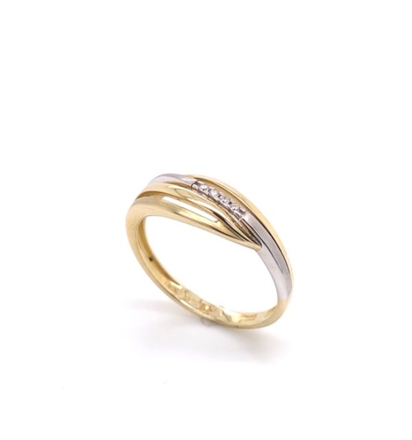 Ring Gelb- und Weißgold 585/000 mit Diamanten