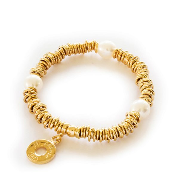 Il Tesoro Armband Elba 925/000 mit Süßwasserperlen Gelbvergoldet