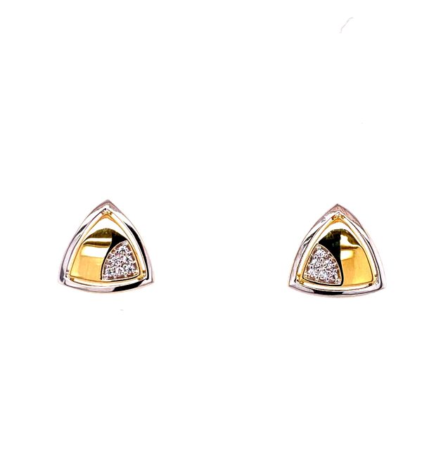 Ohrstecker Gelbgold-Weißgold 585/000 mit Zirkonia
