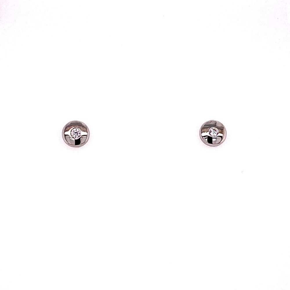 Ohrstecker Silber 925/000 mit Zirkonia mit Silberrand