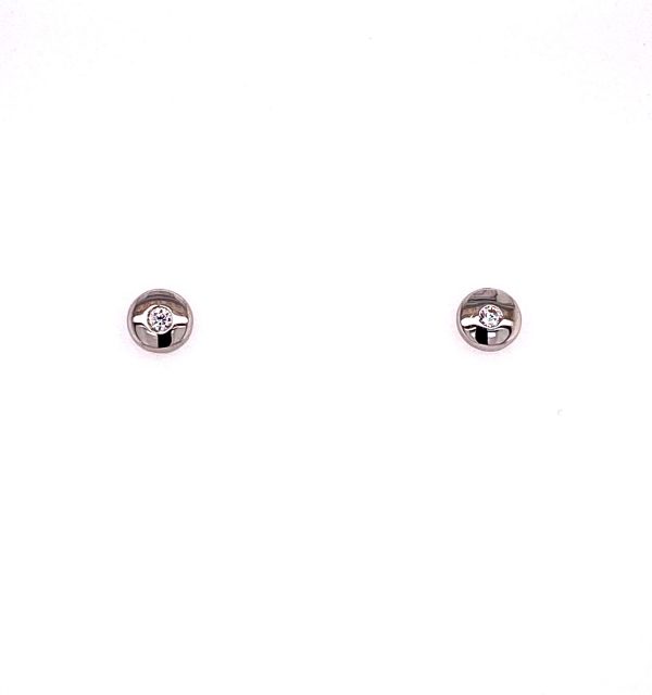 Ohrstecker Silber 925/000 mit Zirkonia mit Silberrand