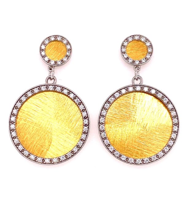 Silber vergoldeter Ohrschmuck mit Zirkonia