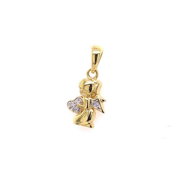Schutzengel in Gelbgold 585/000 mit Zirkonia