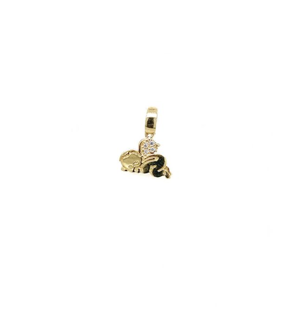 Schutzengel in Gelbgold 585/000 mit Zirkonia