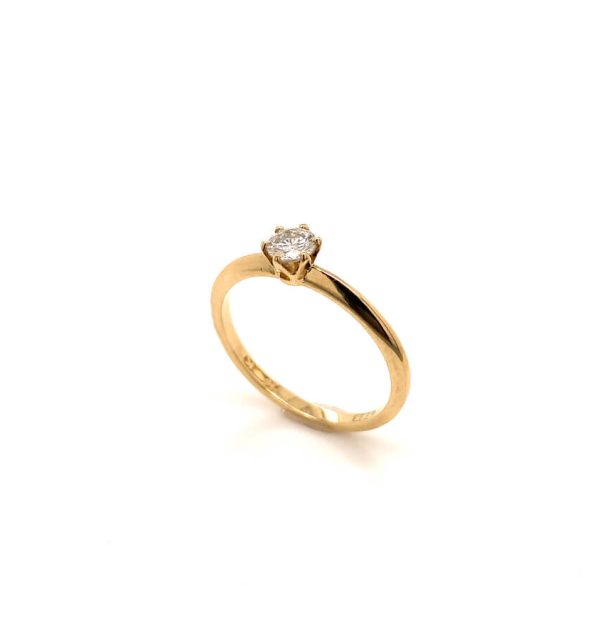 Solitärring in Gelbgold 585/000 mit Diamant
