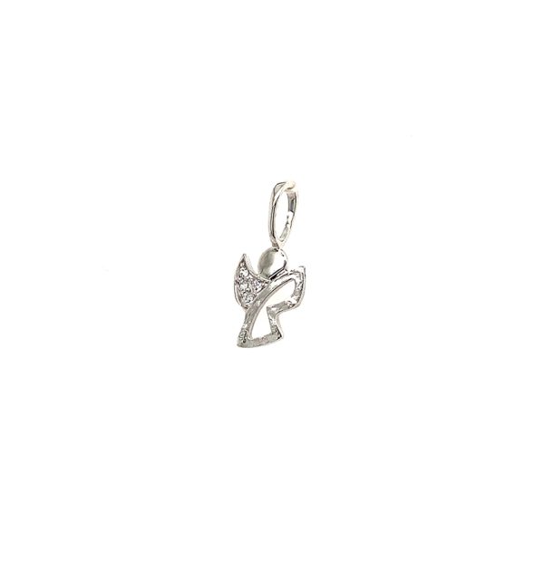 Schutzengel in Weißgold 585/000 mit Zirkonia