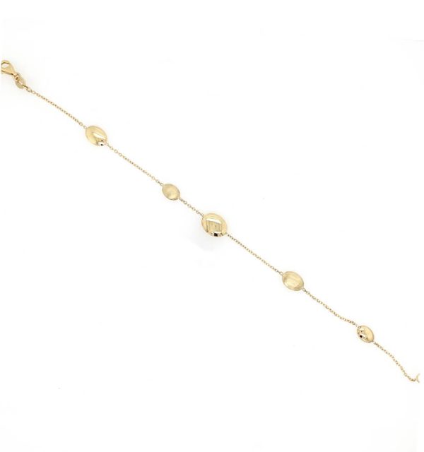 Armband Gelbgold 585/000 mit matten und polierten Plättchen