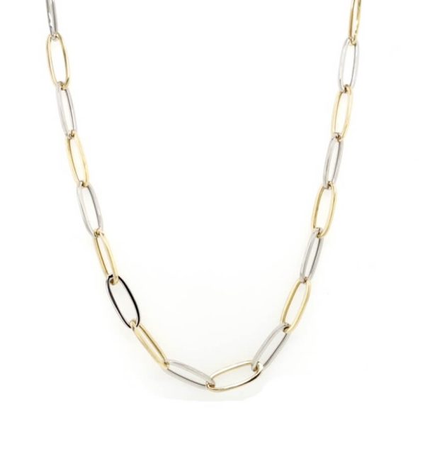 Collier mit Gliedern in Gelb- und Weißgold 585/000