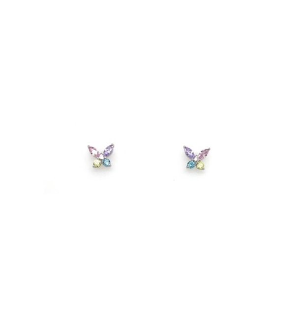 Kinderohrstecker Silber 925/000 Schmetterling mit Zirkonia