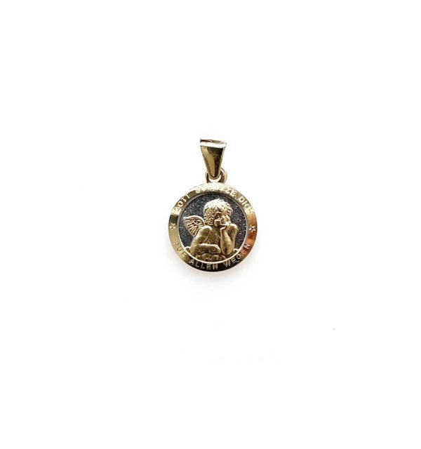 Schutzengel in Gelb- und Weißgold 585/000