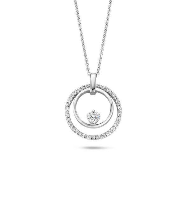 Collier Icon Heart Pavè in Silber 925/000 mit Zirkonia