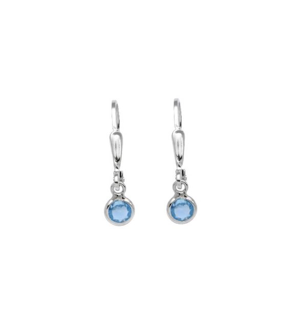 Kinderohrschmuck 925/000 Silber mit blauem Zirkonia
