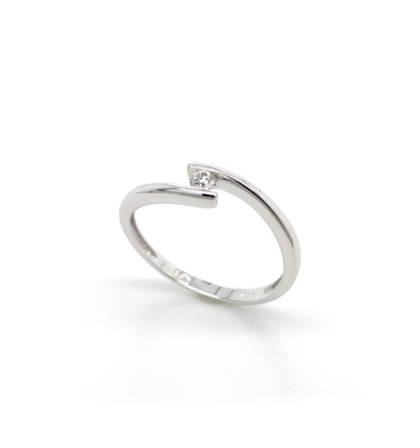 Solitärring in Weißgold 585/000 mit Brillant