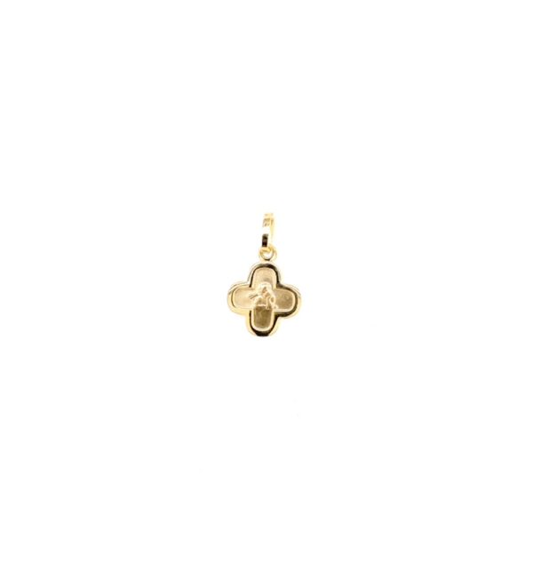 Schutzengel in Gelbgold 585/000 in Kreuzform