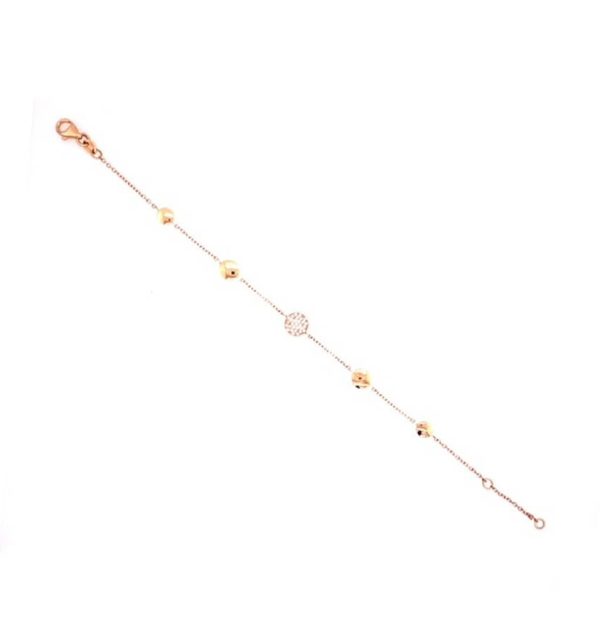 Armband in Rosègold 750/000 mit Brillanten und Plättchen