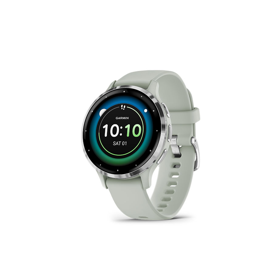 Venu® 3S Salbeigrau/Silber mit Schnellwechsel-Silikon-Armband