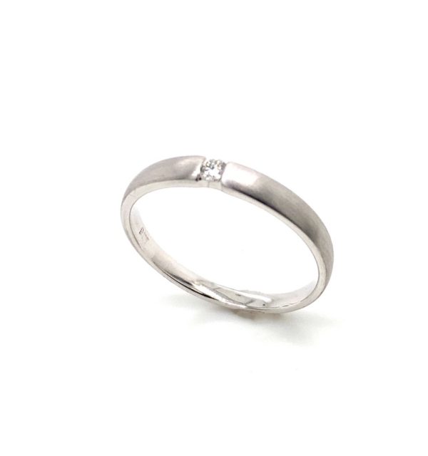 Solitärring in Palladium-Weißgold 585/000 mit Diamant