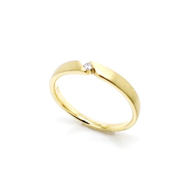 Solitärring in Gelbgold 585/000 mit Brillant