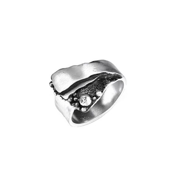 Ring von Eva Stone in Silber 925/000 mit weißem Saphir