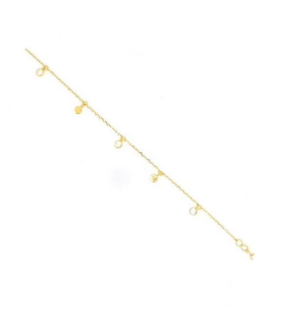 Armband in Silber 925/000 vergoldet mit Plättchen und Zirkonia