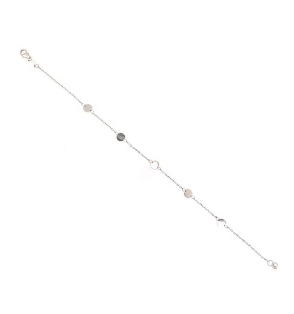 Armband in Weißgold 585/000 mit Plättchen