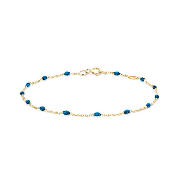 Armband in Gelbgold 585/000 blauem Epoxidharz