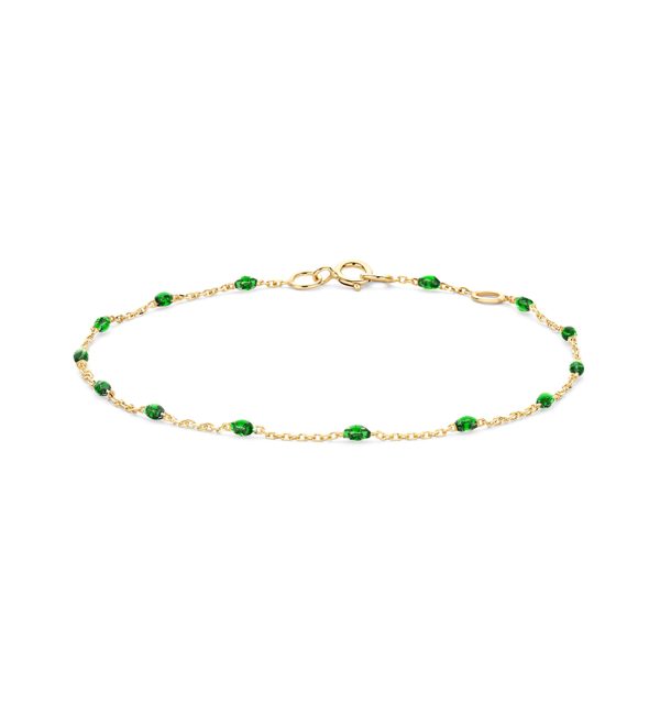 Armband in Gelbgold 585/000 grünem Epoxidharz