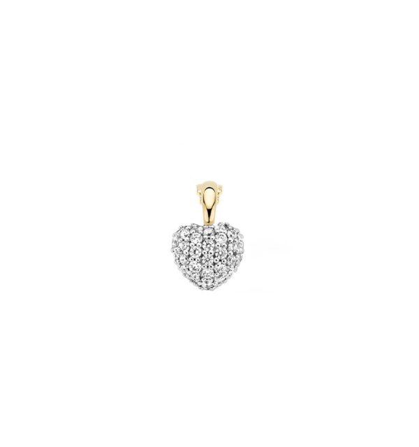 Herzanhänger in Gelbgold 585/000 mit Zirkonia