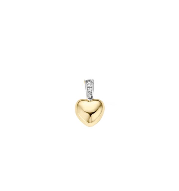 Herzanhänger in Gelbgold 585/000 mit Zirkonia