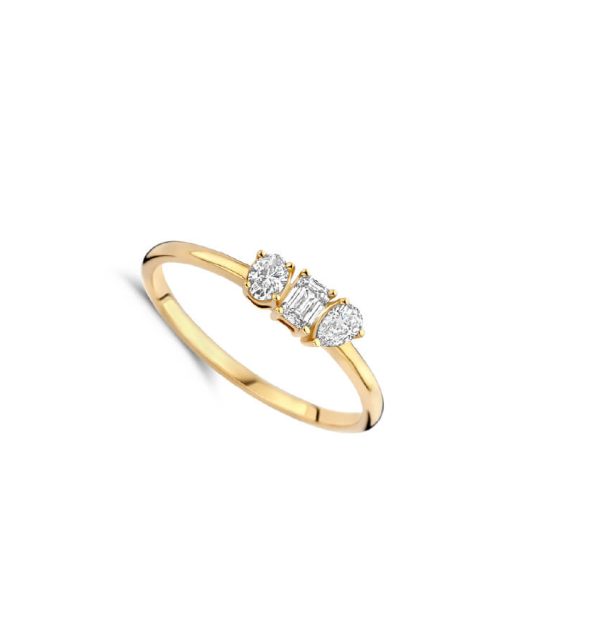 Ring in Gelbgold 585/000 mit Labordiamanten