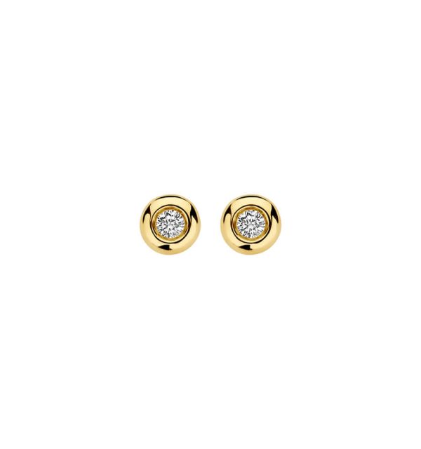 Ohrstecker in Gelbgold 585/000 mit Labordiamanten