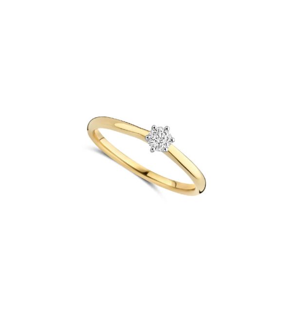Solitärring in Gelbgold 585/000 mit Labordiamanten