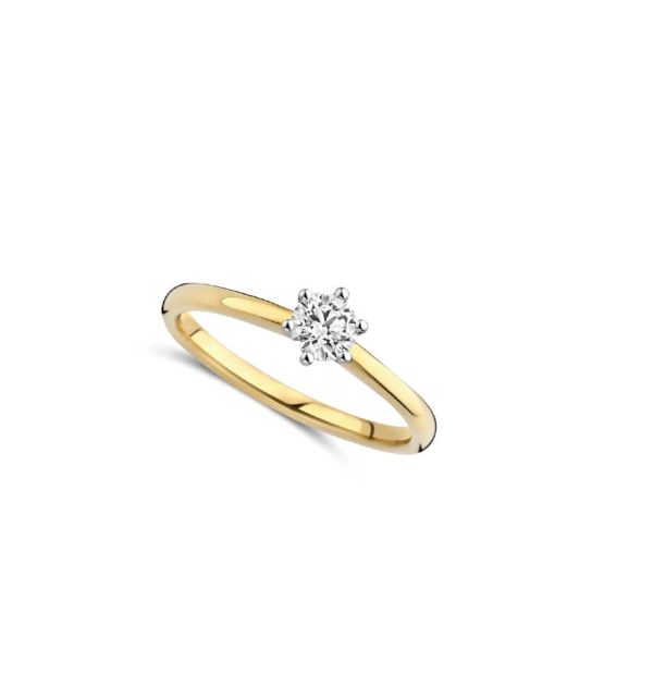 Solitärring in Gelbgold 585/000 mit Labordiamanten