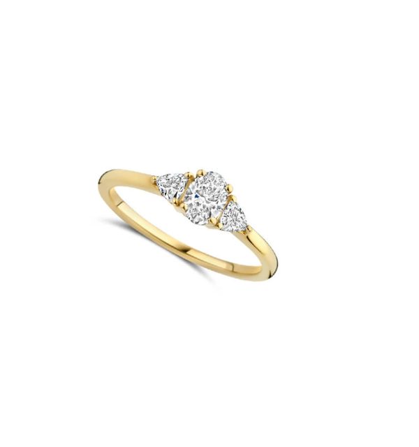 Solitärring in Gelbgold 585/000 mit Labordiamanten