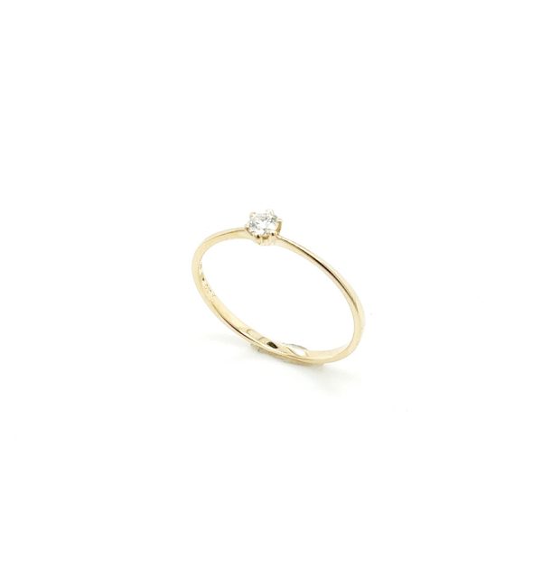 Solitärring in Gelbgold 585/000 mit Diamant