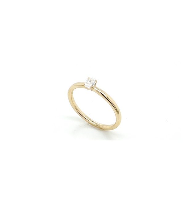 Solitärring in Gelbgold 585/000 mit ovalem Diamant