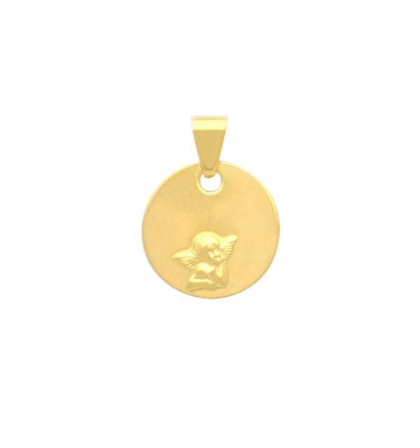 Schutzengel in Gelbgold 585/000 Gravurplättchen