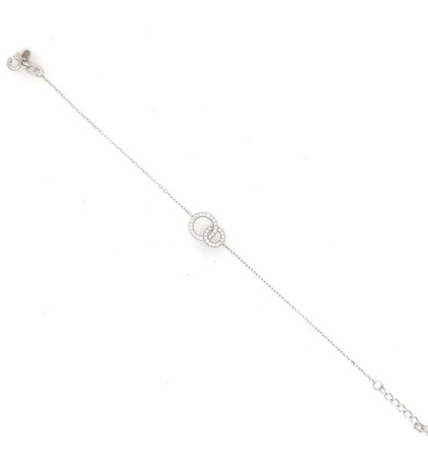 Armband in Silber 925/000 mit ineinander verschlungenen Kreisen und Zirkonia