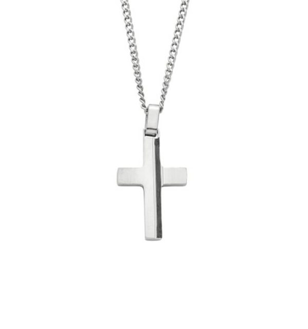 Herrenkette Stahl Kreuz