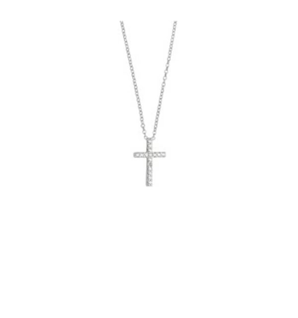 Collier aus Silber 925/000 mit Kreuz aus Zirkonia