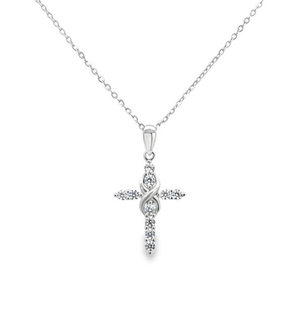 Collier aus Silber 925/000 mit Kreuz aus Zirkonia
