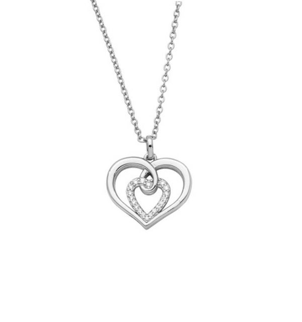 Collier aus Silber 925/000 mit Herz aus Zirkonia