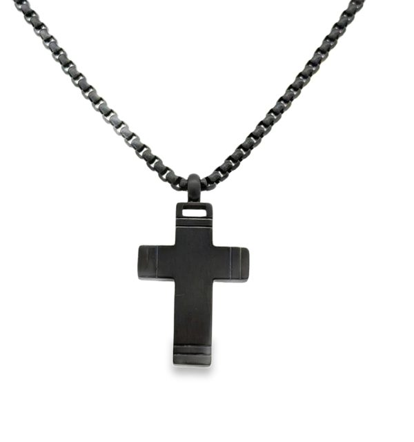 Herrenkette Stahl Kreuz