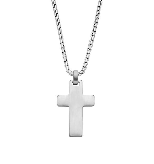 Herrenkette Stahl Kreuz