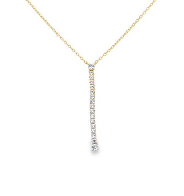 Collier in Silber 925/000 vergoldet mit Zirkonia in Y Form