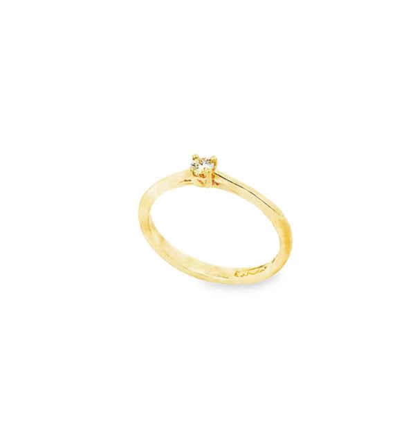 Solitärring in Gelbgold 585/000 mit Diamant