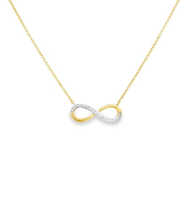 Collier in Gelbgold 585/000 mit Unendlichkeitszeichen und Brillanten