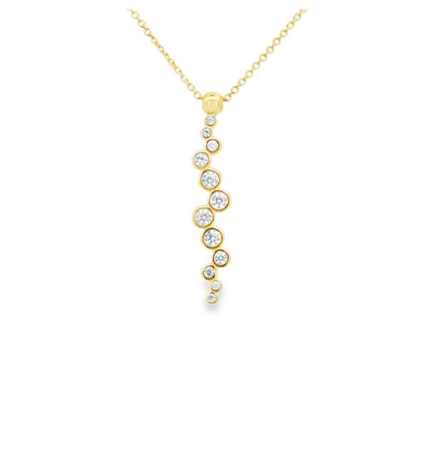 Collier in Silber 925/000 vergoldet mit Zirkonia in Y Form